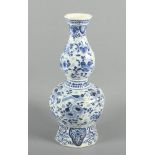 KÜRBISVASE, blau bemalt, H 34, DELFT, E.19.Jh.