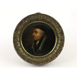 LAWRENCE, Thomas, zugeschrieben, "Miniatur-Portrait eines Gelehrten", Öl/Unterlage, Dm 9cm,