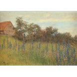 LEONHARDI, August (1867-1940), "Blumenwiese", Öl/Malkarton, 25 x 35, unten links monogrammiert, R.