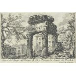 PIRANESI, "Avanzo del Pronao del Tempio di Giove Tonante", Radierung, 13 x 19,5, R.