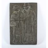 KLUTH, Karl, "Paar", Bronzerelief, 23,5 x 15, unten links signiert