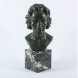 MELANI, Salvatore, "Beethoven", Bronze, Marmorsockel, leicht berieben, H 26