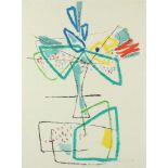 GEITLINGER, Ernst, "Blume in Vase", Farbserigrafie, 66 x 47, 1956, handsigniert und datiert, verso