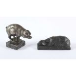 GAUL, August, "Schwein und Lamm", eine Figur aus Silber (800/ooo), jeweils signiert, L 7, H 4,5 (