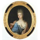 ENGLISCHER PORTRAITMALER, wohl um 1700, "Portrait einer Edelfrau", Öl/Lwd., 76 x 63, doubliert,