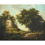 WILLROIDER, Ludwig (1845-1910), "Idealisierte Landschaft mit Kapelle", Öl/Lwd., 40 x 50,
