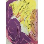 CHAGALL, Marc, "Engel im Paradies", Original-Farblithografie, 35 x 25, aus Bibel I, Verve 33/34,