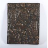 KLUTH, Karl, "Auf dem Jahrmarkt", Bronzerelief, 23,5 x 18, seitlich am Rand rechts signiert