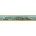 SCHWEIZ, PANORAMA DU MONT RIGHI, kolorierter Kupferstich, 17 x 93, bei H. Fuessli, Zürich, 19.Jh.,