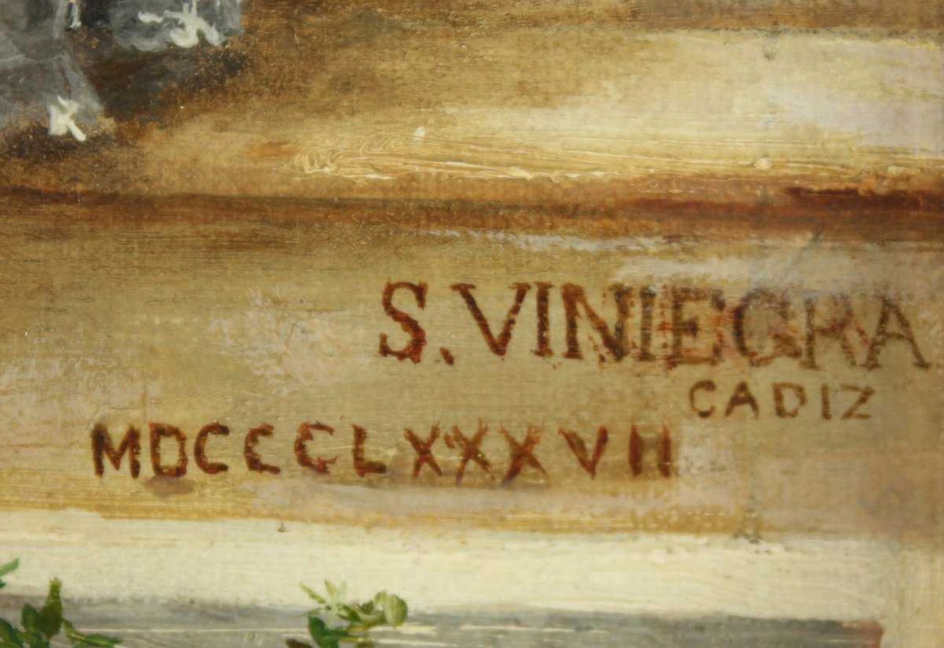VINIEGRA Y LASSO, Salvador (1862-1915), "Prozessionszug in einer Kirche", Öl/Lwd., 57 x 37,5, - Image 3 of 4