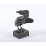GAUL, August, "Pelikan", Bronze, patiniert, H 7, Metallsockel, posthumer Nachguß der Kunstgießerei