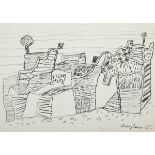 BARGHEER, Eduard, "Wüstenstadt", Original-Lithografie, 14,5 x 21, handsigniert, 1975