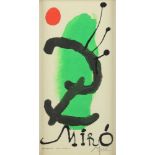 MIRO, Joan, "Composition avec la signature", Original-Farblithografie, 22,5 x 11,5, 1958, Widmung