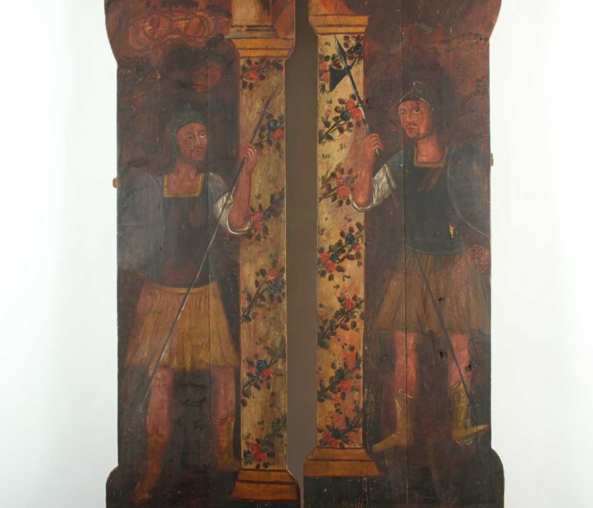 PAAR WÄCHTERFIGUREN VOM HEILIGEN GRAB, Holz, polychrom bemalt, besch., ca. 306 x 60, SÜDDEUTSCH/ - Image 2 of 3