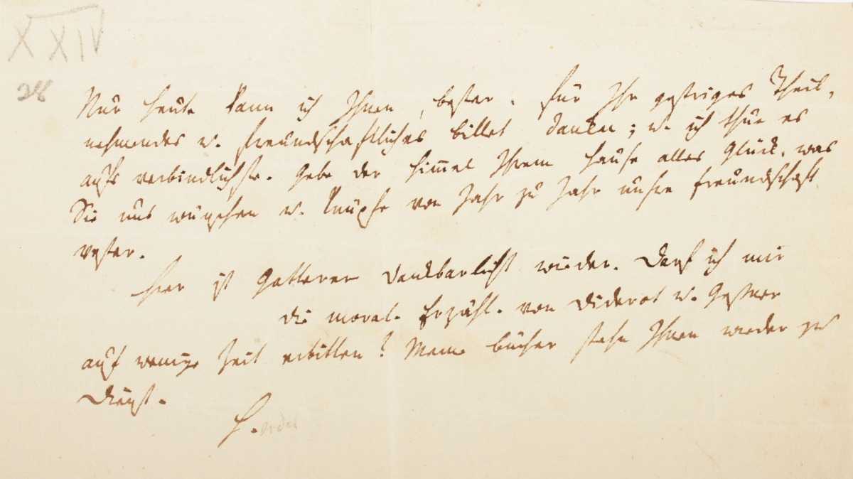 JOHANN GOTTFRIED HERDER, Autograph, neunzeiliger Text, signiert "H.". Provenienz: Deutscher