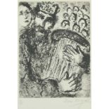 CHAGALL, Marc, "Le roi Davide à la lyre", 1967, Aquatintaradierung, 20,5 x 15,5, nummeriert 12/95,