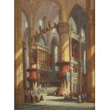 SCHÄFER, Henry Thomas (1815-1873), "Messe im Mailänder Dom", Öl/Lwd., 41 x 31, doubliert, unten