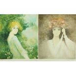 CHAROY, Bernard, "Frauen", zwei Original-Farblithografien, 54 x 46 (und kleiner), nummeriert 61/
