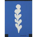 MATISSE, Henri, "Palme blanche sur fond bleu", Farbserigrafie, 46 x 35, Succession H.Matisse, Sabam,