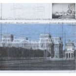 CHRISTO, "Wrapped Reichstag", Farboffset, 70 x 80, Ed.Schumacher, signiert, R.