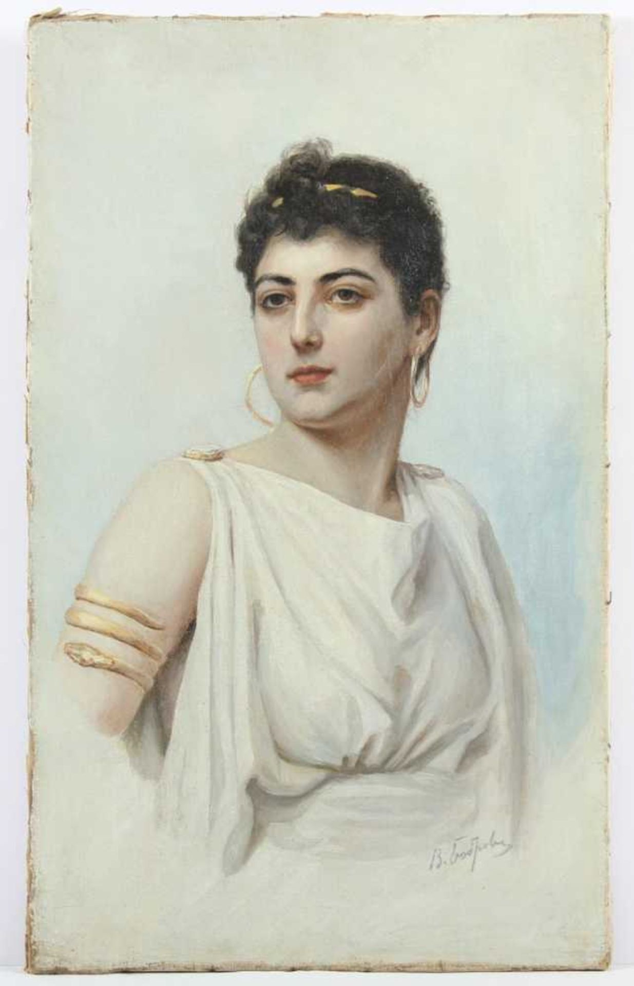 BOBROW, Victor Alexejewitsch (1842-1918) , "Ägypterin" (oder Esther?), Öl/Lwd., 58 x 35, unten - Image 2 of 4