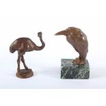 GAUL, August, "Marabu und Vogelstrauß", Bronzen, H bis 6,5, jeweils signiert, posthumer Nachguß