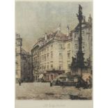 KASIMIR, Luigi, "Mariensäule, Wien", Radierung, Nachlassdruck, 28 x 20, R. 22.00 % buyer's premium
