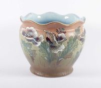 CACHEPOT, Keramik, polychrom glasiert, H 21, FRANKREICH, um 1900 22.00 % buyer's premium on the