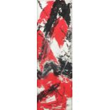 JANI, "Red flowers", Acryl/Lwd., 90 x 30, unten rechts signiert, R. 22.00 % buyer's premium on the