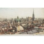 KASIMIR, Luigi, "Wien", Original-Farbradierung, 21 x 32, handsigniert, R. 22.00 % buyer's premium on