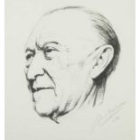 BREKER, Arno, "Konrad Adenauer", Original-Lithografie, 26 x 21, handsigniert, R. 22.00 % buyer's