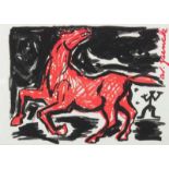 PENCK, A.R., "Durchgehendes Pferd", Farbmultiple, 10 x 14, 1994, signiert, R. 22.00 % buyer's