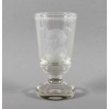 POKAL "BEETHOVEN", farbloses Glas, schauseitig Portrait in Mattschliff, nach Joseph Karl Stieler,