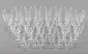 GLÄSERSERIE "VENCE", (Provence), farbloses Kristallglas, 30tlg., bestehend aus je sechs Sektflöten/H