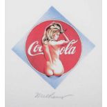 RAMOS, Mel, "Want a coke", Farb-Multiple, 16,5 x 16,5, 1967, signiert, R. 22.00 % buyer's premium on