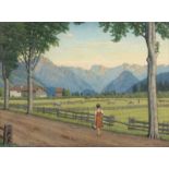 HANSEN, Sophus (1871-1959), "Voralpenlandschaft", Öl/Lwd., 38 x 50,5, auf Holz aufgezogen, unten