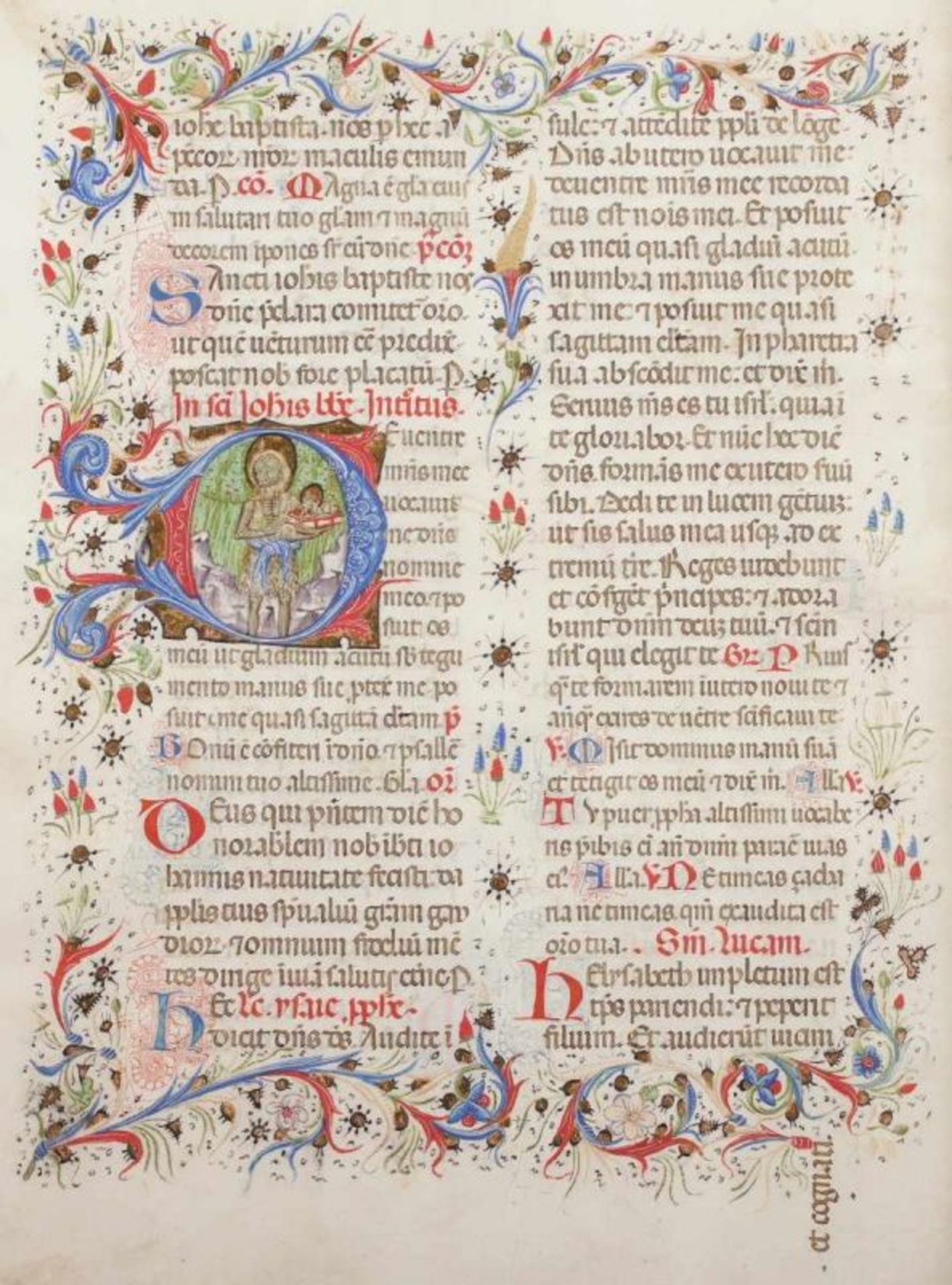 MINIATUR, Illustration einer spätmittelalterlichen Handschrift, figürlich verzierte Initiale (