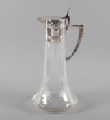 JUGENDSTIL-KARAFFE, beschliffenes Glas, versilberte Montur, H 31, sign. WMF, um 1910 22.00 % buyer's