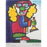 ALT, Otmar, "Trompeter", Original-Radierung mit Carborundum, 29 x 24, nummeriert 116/160,