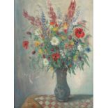 KÜPPER, Will (1893-1972), "Stillleben mit Blumenstrauß", Öl/Lwd., 80 x 60, unten links signiert,
