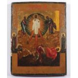 IKONE, "Verklärung Christi auf dem Berg Tabor", Tempera/Holz, Feinmalerei mit Goldgrund, 35 x 26,
