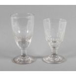 ZWEI WEINPOKALE, farbloses Glas, Schälschliff, H bis 17, DEUTSCH, 19.Jh. 22.00 % buyer's premium