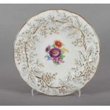 PRUNKTELLER, polychrom gemalter Blumendekor, Goldstaffage und -rand, Dm 30, MEISSEN, 1860-1924 22.00