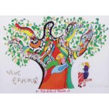 SAINT PHALLE, Niki de, "Vive l'amour", Farbmultiple, 18 x 26, 1990, handsigniert, R. 22.00 % buyer's