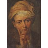 GREUZE, Jean Baptiste (1725-1805), Nachfolge/Schule, "Bildnis eines jungen Mannes mit Turban", Öl/