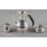 KAFFEEKERN "FREDERICA", Metall, versilbert, 3tlg., bestehend aus Kaffeekanne/H 20,