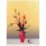 WUNDERLICH, Paul, "Rote Vase", Original-Farblithografie, 69,5 x 51, nummeriert 227/240,