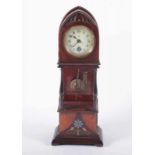 MINIATUR-UHR, Holz, min.besch., Werk gangbar, H 26, gemarkt, JUNGHANS, um 1890 22.00 % buyer's