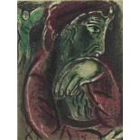 CHAGALL, Marc, "Hiob in der Verzweiflung", Original-Farblithografie, 35 x 26, aus Bibel II, Verve