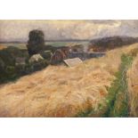 FISCHER-GURIG, Adolf (1860-1918), "Landschaft mit Dorf", Öl/Lwd., 47 x 66, unten rechts signiert, R.